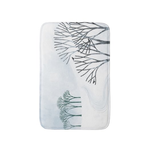 Winterschnee Landschaft Kunst Badematte (Vorderseite Vertikal)