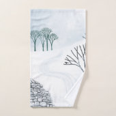 Winterschnee Landschaft Kunst Badhandtuch Set (Handtuch)