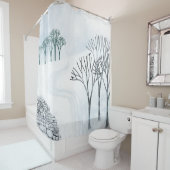 Winterschnee Landschaft Kunst Duschvorhang (Beispiel)