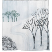 Winterschnee Landschaft Kunst Duschvorhang (Vorderseite)