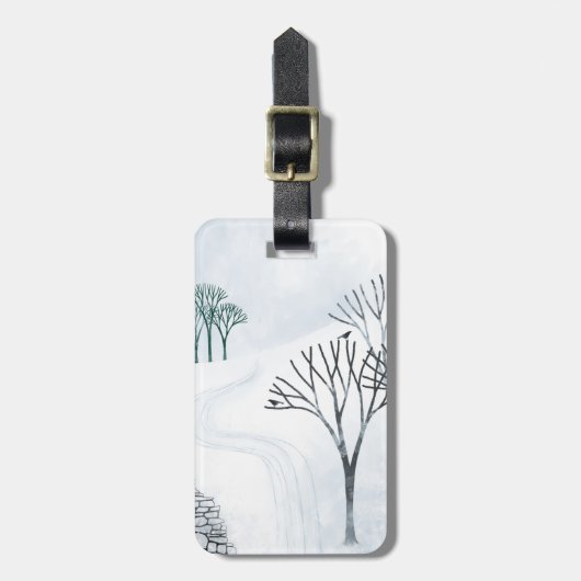 Winterschnee Landschaft Kunst Gepäckanhänger (Vorderseite vertikal)
