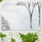 Winterschnee Landschaft Kunst Geschirrtuch (Gefaltet)