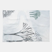 Winterschnee Landschaft Kunst Geschirrtuch (Horizontal)