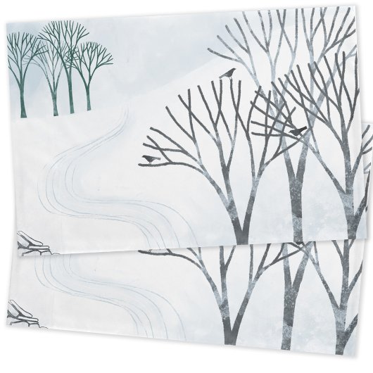 Winterschnee Landschaft Kunst Kissenbezug