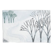 Winterschnee Landschaft Kunst Kissenbezug (Vorderseite-Links)