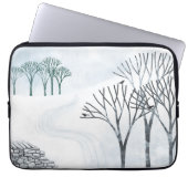 Winterschnee Landschaft Kunst Laptopschutzhülle (Vorderseite)