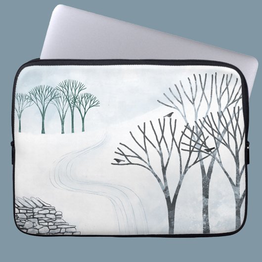 Winterschnee Landschaft Kunst Laptopschutzhülle