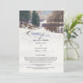 Winterschnee Landschaft Wasserfarben Hochzeitreise Programm (Stehend Vorderseite)