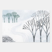 Winterschnee Landschaftsbild Malerei Geschenkpapier Set (Vorderseite 2)
