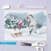 Winterschnee mit Girl Seidenpapier (Handwerk)