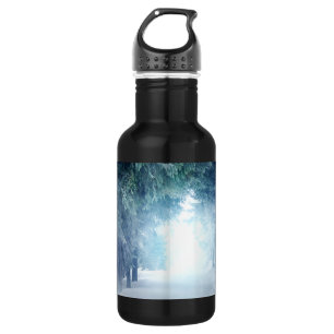 Winterschnee mit Wölfen im Evergreen Forest Edelstahlflasche