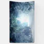 Winterschnee mit Wölfen im Evergreen-Wald Banner (Vertikal)