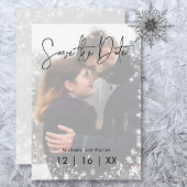 Winterschnee Moderne Foto Hochzeit Save The Date