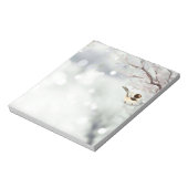 Winterschnee Niedliche Chickadee Bird Frost Notizblock (Rotiert)