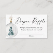 Winterschnee-Ornament-Babydusche-Windpreisraffinat Begleitkarte (Vorderseite)