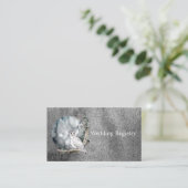 Winterschnee-Owl-Mond-Zweigstelle Paint Wedding Re Visitenkarte (Stehend Vorderseite)