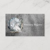 Winterschnee-Owl-Mond-Zweigstelle Paint Wedding Re Visitenkarte (Vorderseite)