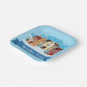 Winterschnee Pappteller (Gewinkelt)