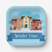 Winterschnee Pappteller (Vorderseite)