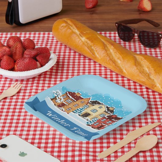 Winterschnee Pappteller