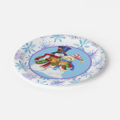 Winterschnee Pappteller (Schrägansicht)