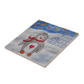 Winterschnee-Penguin Keramik Tile Fliese (Seite)