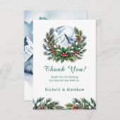 Winterschnee-Pine-Käfer-Hochzeit Dankeskarte (Vorne/Hinten)