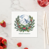 Winterschnee-Pine-Käfer-Hochzeit Serviette (Beispiel)