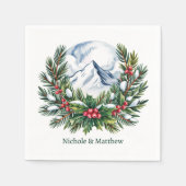 Winterschnee-Pine-Käfer-Hochzeit Serviette (Vorderseite)