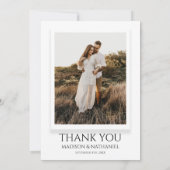 Winterschnee Pine Tree Custom Foto Hochzeit Dankeskarte (Rückseite)