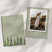 Winterschnee Pine Tree Custom Foto Hochzeit Dankeskarte