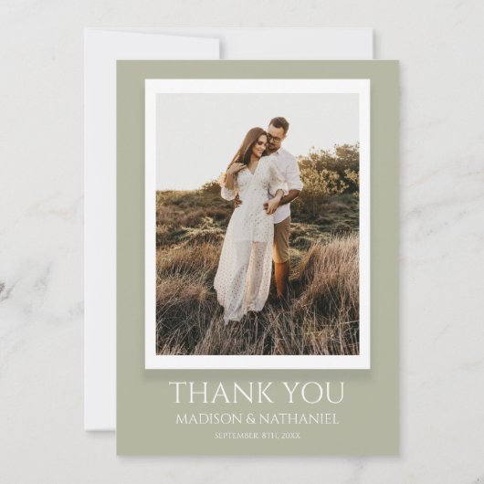 Winterschnee Pine Tree Custom Foto Hochzeit Dankeskarte (Rückseite)