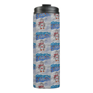 Winterschnee-Pinguin Thermal Tumbler Thermosbecher