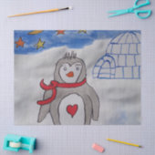 Winterschnee-Pinguin-Tissue Seidenpapier (Basteln)