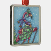 WINTERSCHNEE, PINK FLAMINGO CHRISTMAS ORNAMENT AUS METALL (Rechts)