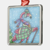 WINTERSCHNEE, PINK FLAMINGO CHRISTMAS ORNAMENT AUS METALL (Links)