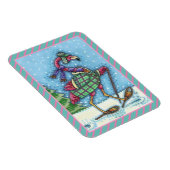 WINTERSCHNEE, PINKFLAMINGO, NIEDLICHE CHRISTMAS MAGNET (Rechte Seite)