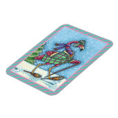 WINTERSCHNEE, PINKFLAMINGO, NIEDLICHE CHRISTMAS MAGNET (Linke Seite)