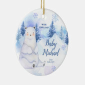 Winterschnee-Polar-Bär erwarten wir Eltern Keramik Ornament (Rechts)