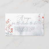 Winterschnee Rezept für die Braut zu sein Begleitkarte (Vorderseite)
