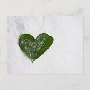 Winterschnee Romantisches Herz der Liebe Postkarte