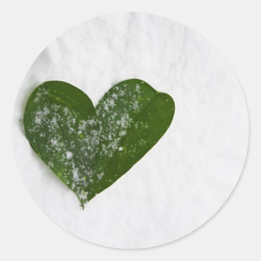 Winterschnee Romantisches Herz der Liebe Runder Aufkleber (Vorderseite)