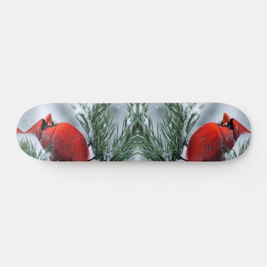 Winterschnee Roter Kardinal Bird Weihnachtsfeierta Skateboard (Horizontal)