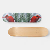 Winterschnee Roter Kardinal Bird Weihnachtsfeierta Skateboard (Horizontal)