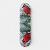 Winterschnee Roter Kardinal Bird Weihnachtsfeierta Skateboard (Vorne)