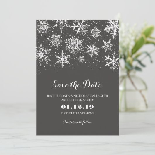 Winterschnee | SAVE THE DATE (Stehend Vorderseite)