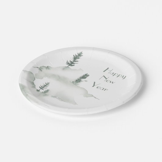 Winterschnee-Scanner-Teller Pappteller (Schrägansicht)