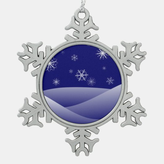 WINTERSCHNEE SCHNEEFLOCKEN Zinn-Ornament (Vorderseite)