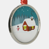 Winterschnee Silbernes Ornament (Rechts)