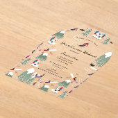 Winterschnee Ski Bachelorette Wochenende Acryleinladungen (Ablage )